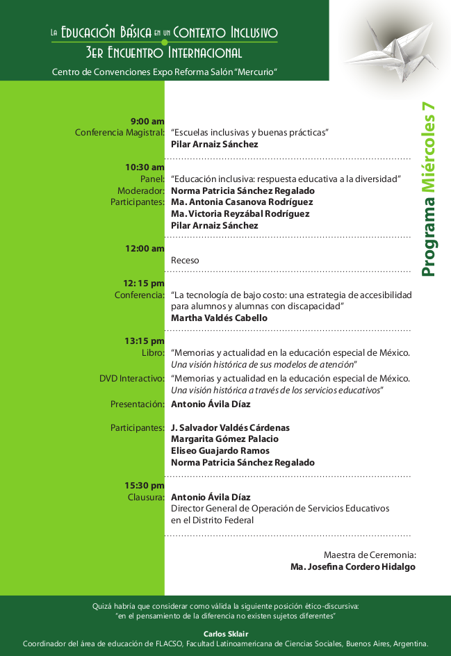 Programa miércoles 7 de diciembre